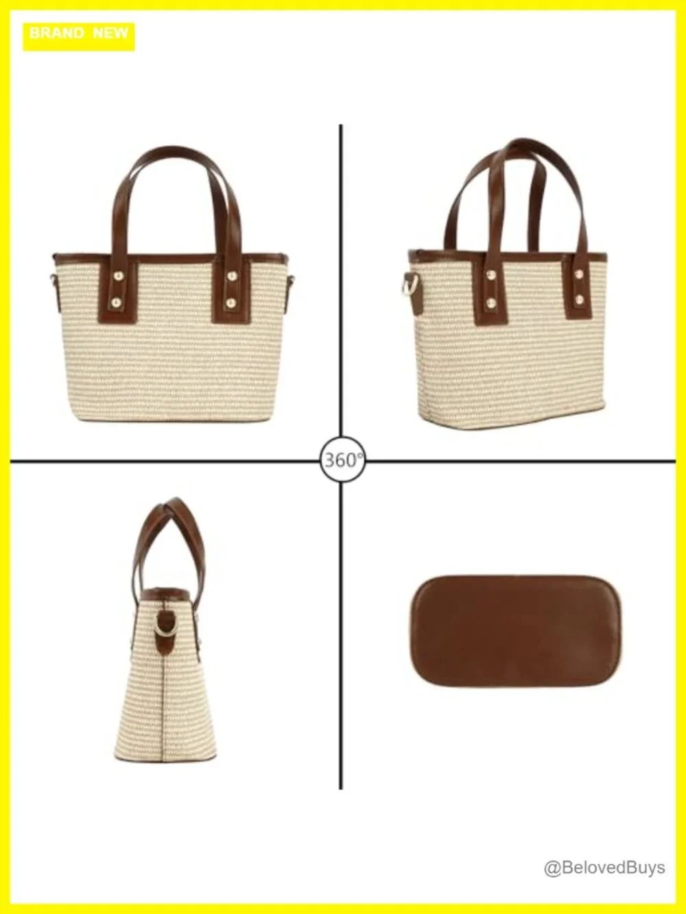 Handwoven Straw Hobo Bag Crossbody Shoulder Top Handle Purse